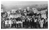 Hundreds of protestors gather against nuclear weapons testing