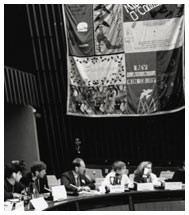 Attendees of the World AIDS Day Youth Forum listen to speaker