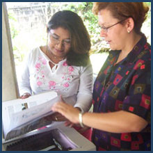 Staff scanning documents