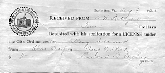 A reciept for two dollars for a license for selling liniment issued to A. W. Lithgow on August 9, 1922 from Burlington, Vermont.