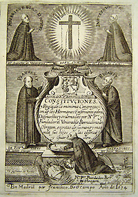 Esta es una pequeña parte de la imagen donde muestra Constituciones, y regla de la Minima Congregacion de los Hermanos Enfermeros Pobres por Bernardino de Obregon, Madrid: Francisco De O Campo, 1634. NLM Unique ID: 9214330