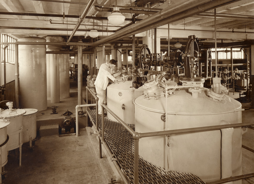 Photo of precipitation tanks and condensers