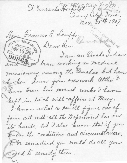 Page 1 of a handwritten letter from Dr. Susan La Flesche Picotte to Commissioner of Indian Affairs Francis E. Leupp, dated St. Vincent's Hospital, Sioux City, Iowa,  November 15, 1907. A stamp in purple ink of the Office of Indian Affairs is on the left side of the page with the words Received Nov 18 1907 File 162 90863. On the right side is a stamp in purple ink with the words Bring to the attention of the Commissioner. Courtesy National Archives and Records Administration.