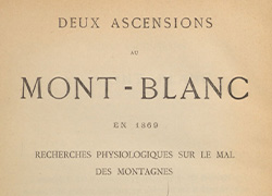 A title page of a book, Deux Ascensions Mont-Blanc