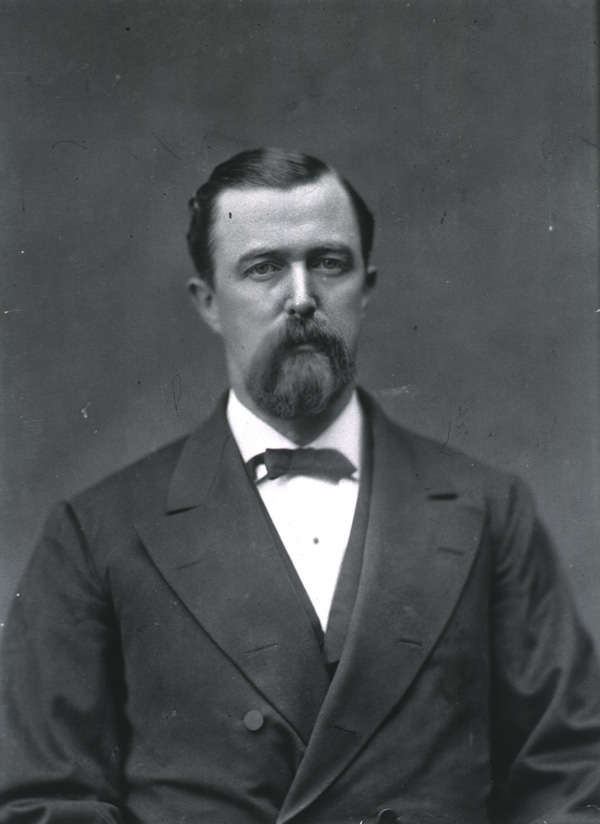 A 19th-century black and white portrait of a white man 