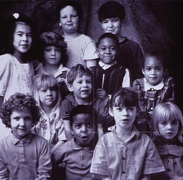 A portrait of a multiracial group of children