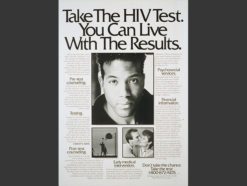 Three photographs surrounded by text. One is African American man, another is of people playing basketball, last one is white man and woman kissing.   