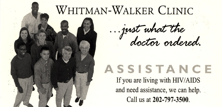 Black and white photograph of a multiracial group of people smiling up at the viewer; another photograph of an African American doctor in a lab coat is below.