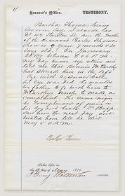 An Inquisition Before Henry Woltman, Coroner, on the Body of Charles Thomas, May 9, 1879