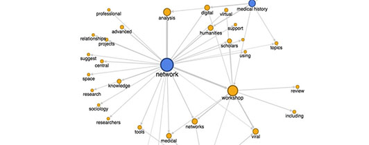 A diagram of a network representing the Viral Networks Workshop.