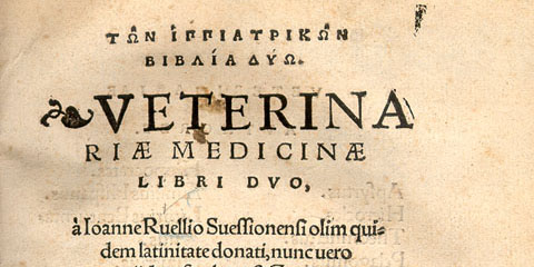 Title page in Greek and Latin with a Woodcut vignette featuring a bird holding an olive branch.