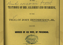 The main titlepage and yellow cover of a pamphlet with a stamp from the Surgeon General’s Office Library.