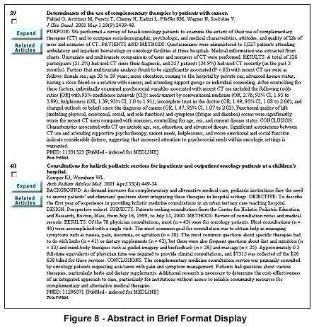 Abstract in Brief Format Display