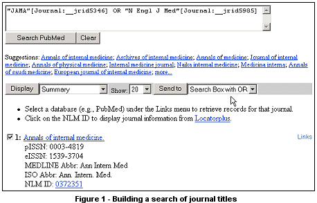 Figure 1: Building a search of journal titles