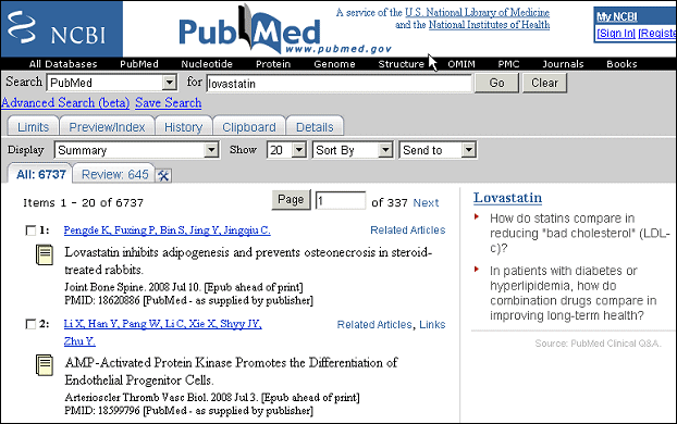 Screen capture of citation context menu.