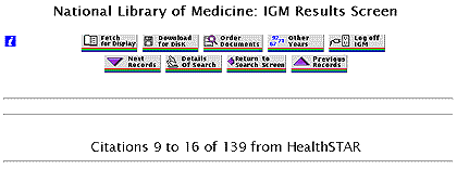 Screen Shot of Sample Citation Retrieved in HealthSTAR