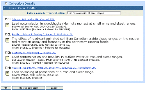 Screen capture of citation context menu.