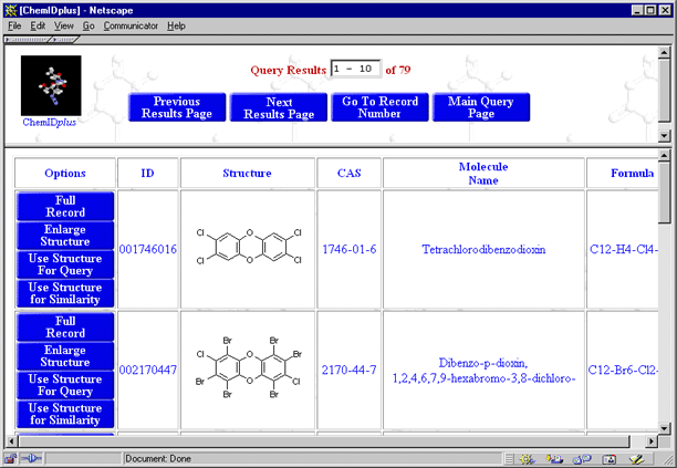 Figure 14 - Similarity Query Results Page