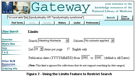 Using the Limits Feature to Restrict Search