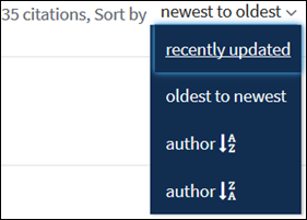 Citation sorting options