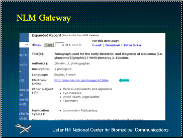 NLM Catalog display of tonograph record