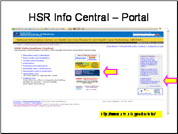 Screen shot of http://www.nlm.nih.gov/hsrinfo/