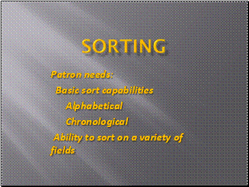 Sorting