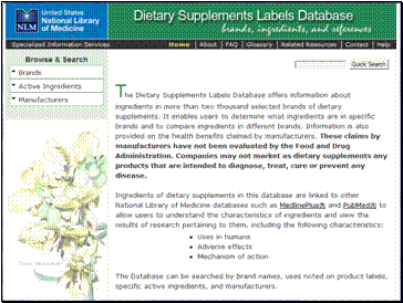 Dietary Supplements Labels Database