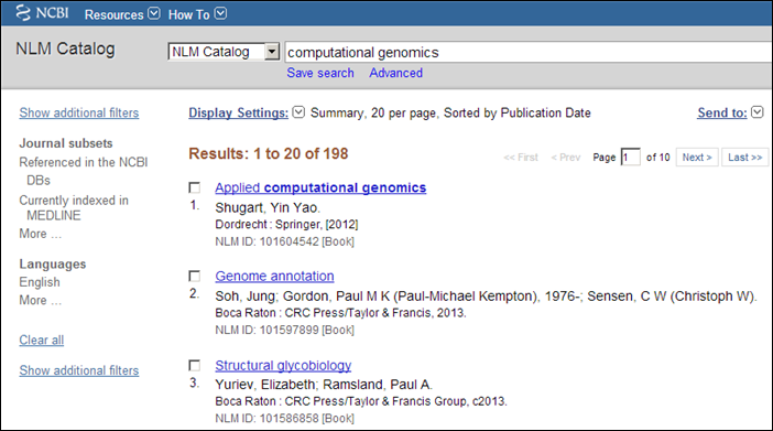 NLM Catalog Filters Sidebar Replaces The Limits Page. NLM Technical ...