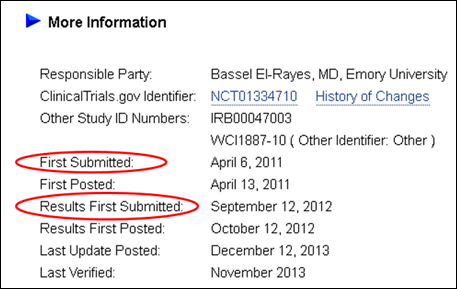 New record date fields displayed on the bottom of a study  record.